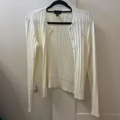 POLO RALPH LAUREN アイボリー リブ編み カーディガン