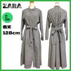 ❤️ ZARA ザラ シャツ ロング マキシ ワンピース リボン チェック L 春