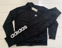 新品アディダスadidasリニアロゴ 裏トリ トラック上下セットＭ