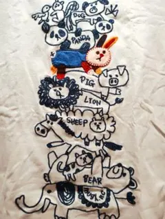 rough 動物　刺繍　Tシャツ