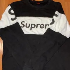 Supreme クルーネック スウェット ブラック ホワイトのサムネイル