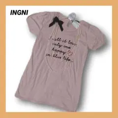【M】INGNI ネックレス付プリントTシャツ イング