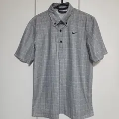 NIKE GOLF 半袖シャツ チェック柄 グレー