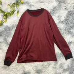 【UNIQLO】長袖 カットソー Mサイズ ワインレッド