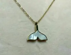 新品　ネックレス　ホエールテール　18KGP パールシェル