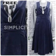 FREE：美品★２WAY ジャンパースカート／シンプリシテェ★ネイビー
