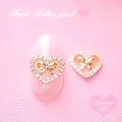 Heart Ribbon jewel 2P gold ♥