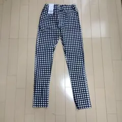 未使用品　Toridori 黒と白のチェック柄スリムフィットパンツ