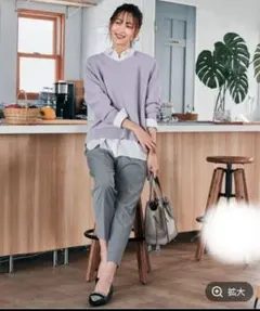 トリプルイージーVネックプルオーバー 2022 ✿ ラベンダー 綿 100%