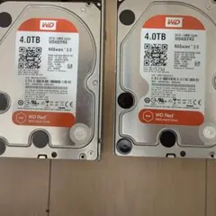 WD Red 4TB WD40EFRX 2枚セット（メ13/14） - メルカリ