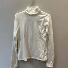 GU ホワイト タートルネック Tシャツ S
