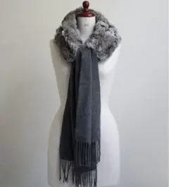 ユナイテッドアローズ　ファーマフラー ストール   カシミヤ＆ラビットファー