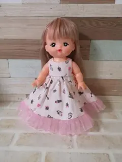 メルちゃん♡ソランちゃん♡ノースリーブドレス♡パリ風ピンク色