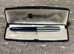 PARKER 21 万年筆 ネイビー シルバー 専用ケース付き　ヴィンテージのサムネイル