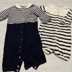 コムサ　カバーオール　ボーダー2枚セット