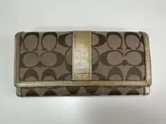 COACH コーチ 長財布 ロングウォレット ブラウン×ゴールド 正規品