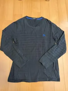 バーバリーブラックレーベル　ロンＴ　長袖Ｔシャツ　ブラック系　ボーダー　レアのサムネイル