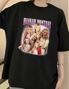 Hannah Montana ハンナモンタナ　Tシャツ ブラック　ラップTシャツ