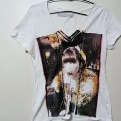 ZARA BASIC ザラ ベーシック フォトプリント Vネック Tシャツ L