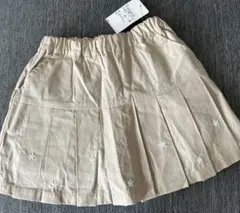 新品　petit main ベージュ スカパン　100