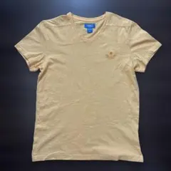 アディダス オリジナルス Vネック Tシャツ イエロー M 刺繍トレフォイルのサムネイル