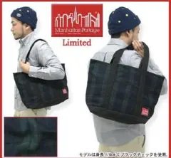 美品 Manhattan Portage ブラックウォッチ柄トートバッグ