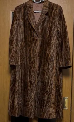 ヒョウ柄 ファーコート ブラウン