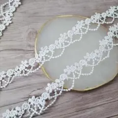 [No.04_2]90cmから★幅2cm★白★ホワイト バラ ブレード ケミカル