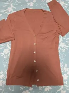 長袖カーディガン　サーモンピンクＬサイズ