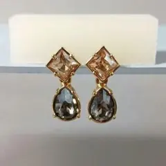 【良品】SWAROVSKI スワロフスキー ピアス ゴールド ティアドロップ