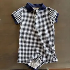 チェック柄 ポロシャツロンパースサイズは75です