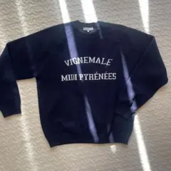 The shop tk ニット紺色Lサイズゆったりロゴ付き　冬用　スウェット