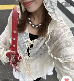 美品 タグ付き　【CIAOPANIC】レースメローフーディートップス