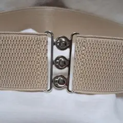 47 サイズL　　　幅広ベージュ合成繊維ベルト