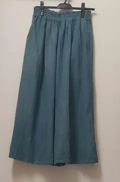 ヂェン先生の日常着 ブルーグレー ワイドパンツ Mサイズ