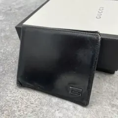 GUCCI グッチ 折り財布 黒 ブラック Gロゴ ビジネス