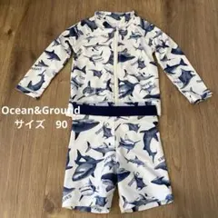 【Ocean&Ground】キッズ水着 90cm セットアップ サメ柄