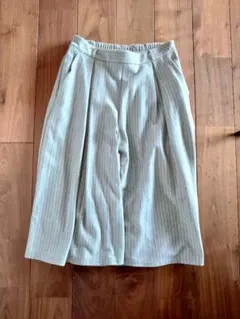 【美品✨】 GU グレー ストライプ ガウチョパンツ ユニクロ ジーユー