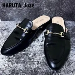 【HARUTA × Juze】ビットローファーサンダル ミュール 黒 Lのサムネイル