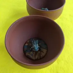 紫砂風湯呑　かわいい蛙が現れる盃　2個セット中国で購入