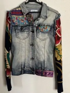 desigualニット袖デニムジャケット