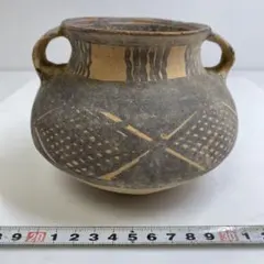 アンダーソン土器 バンチェン土器 タイ古陶磁 東S8-0331② 紀元前　アンダーソン　土器壺　タサチ　幅11㎝ 双耳壷 【公式通販】 R7982 M 工芸品