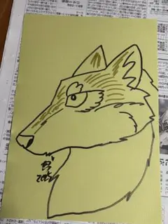 ガウガウアート/ドローイング/絵画/17オオカミ