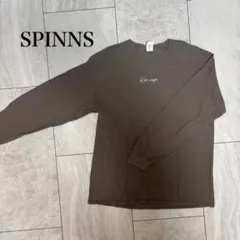 SPINNS 백 프린트 긴팔 티셔츠 브라운 가을 겨울