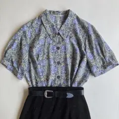 used レトロ ボタニカル 花柄 ブラウス 古着 ヴィンテージ vintageのサムネイル