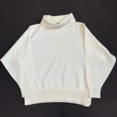 レトロ☆アイボリー タートルネックニット