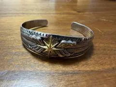 インディアンジュエリー　ブレスレット　シルバー　かっこいいアクセ　ゴールド
