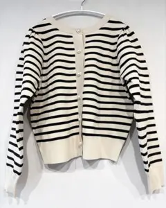 ナノユニバース ライトスポンディッシュパールボタン カーディガン ボーダー