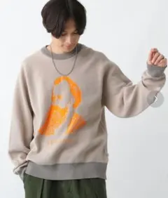 RAGEBLUE 【DISCUS】偉人デザイン/ルーズニットクルー