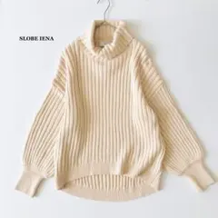スローブイエナ♪タートルニット バルーンスリーブ プルオーバー ゆったり